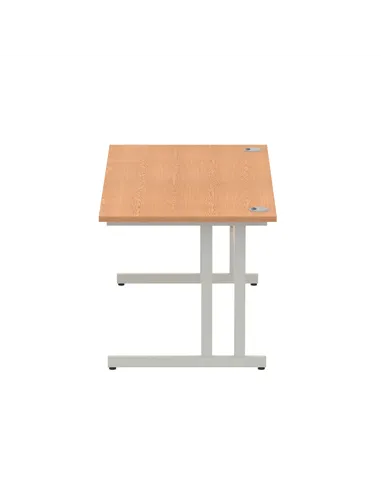 Dynamic Impulse 1600 x 800mm Straight Office Desk Oak Top Silver Cantilever Leg I000808
