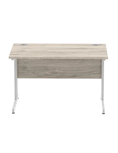 Dynamic Impulse 1200 x 800mm Straight Office Desk Grey Oak Top Silver Cantilever Leg I003066