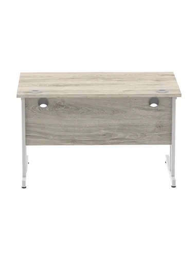 Dynamic Impulse 1200 x 800mm Straight Office Desk Grey Oak Top Silver Cantilever Leg I003066