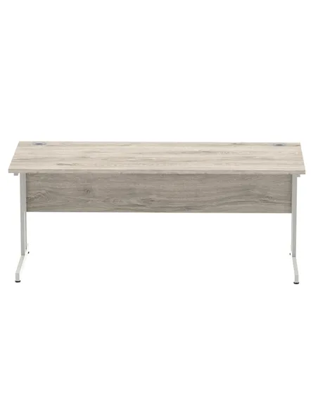 Dynamic Impulse 1800 x 800mm Straight Office Desk Grey Oak Top Silver Cantilever Leg I003078