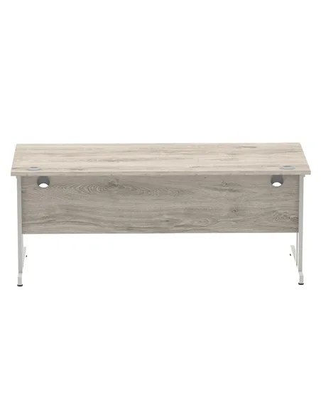 Dynamic Impulse 1800 x 800mm Straight Office Desk Grey Oak Top Silver Cantilever Leg I003078