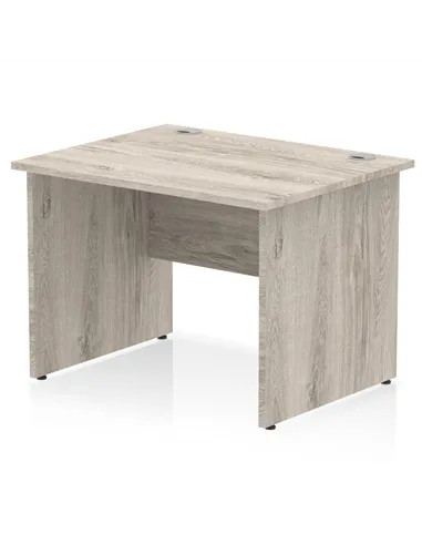 Dynamic Impulse 1000 x 800mm Straight Office Desk Grey Oak Top Panel End Leg I003083