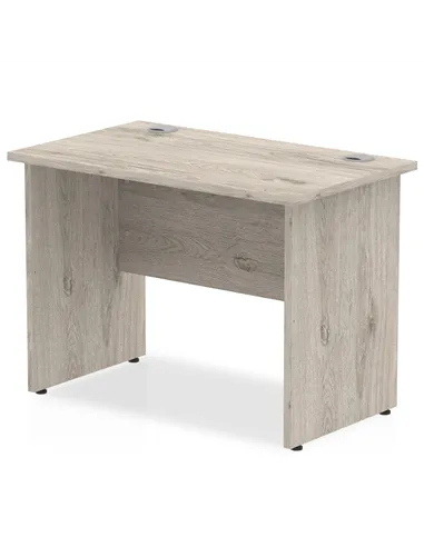 Dynamic Impulse 1000 x 600mm Straight Office Desk Grey Oak Top Panel End Leg I003084
