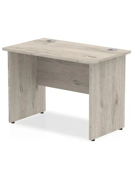 Dynamic Impulse 1000 x 600mm Straight Office Desk Grey Oak Top Panel End Leg I003084