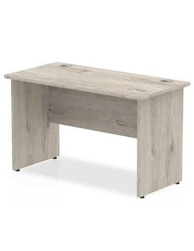 Dynamic Impulse 1200 x 600mm Straight Office Desk Grey Oak Top Panel End Leg I003086