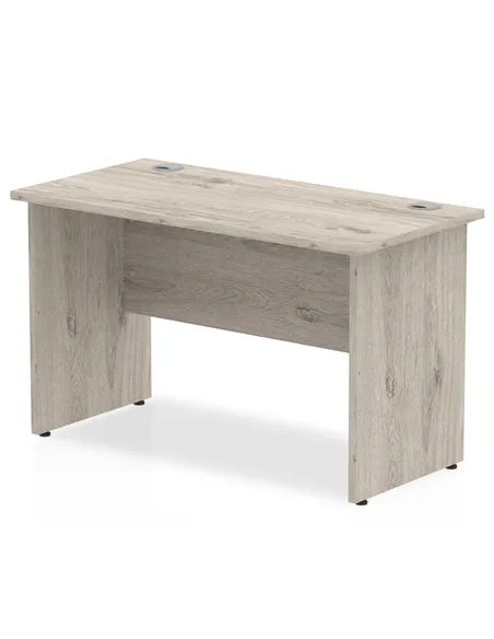 Dynamic Impulse 1200 x 600mm Straight Office Desk Grey Oak Top Panel End Leg I003086