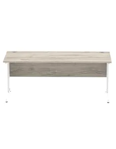 Dynamic Impulse 1800 x 800mm Straight Office Desk Grey Oak Top White Cable Managed Leg I003113 2