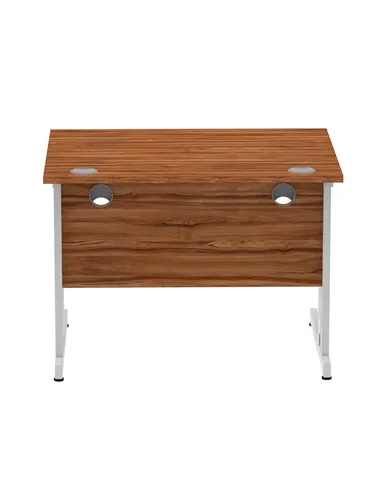 Dynamic Impulse 1000 x 800mm Straight Office Desk Walnut Top Silver Cable Managed Leg I003539