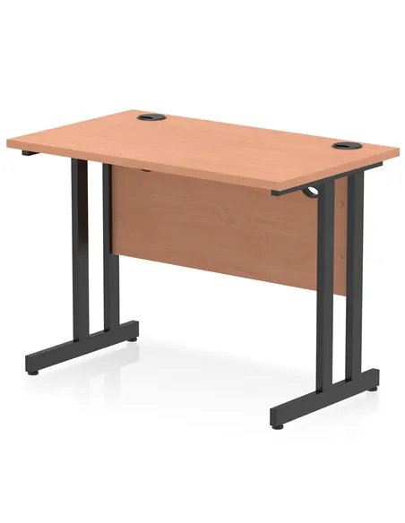 Dynamic Impulse 1000 x 600mm Straight Office Desk Beech Top Black Cantilever Leg I004299