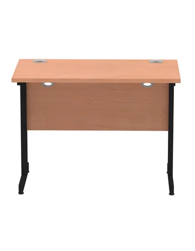Dynamic Impulse 1000 x 600mm Straight Office Desk Beech Top Black Cantilever Leg I004299