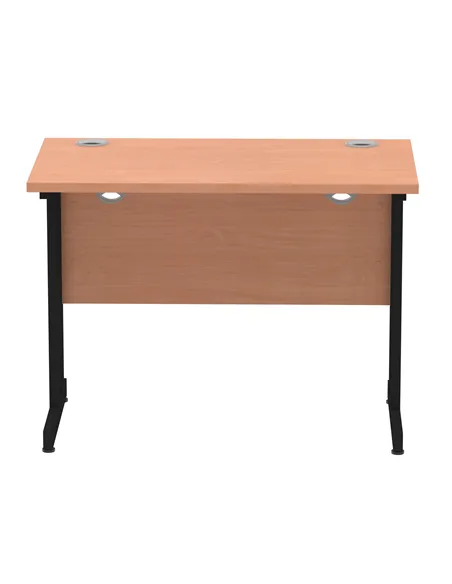 Dynamic Impulse 1000 x 600mm Straight Office Desk Beech Top Black Cantilever Leg I004299