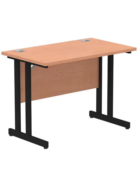 Dynamic Impulse 1000 x 600mm Straight Office Desk Beech Top Black Cantilever Leg I004299