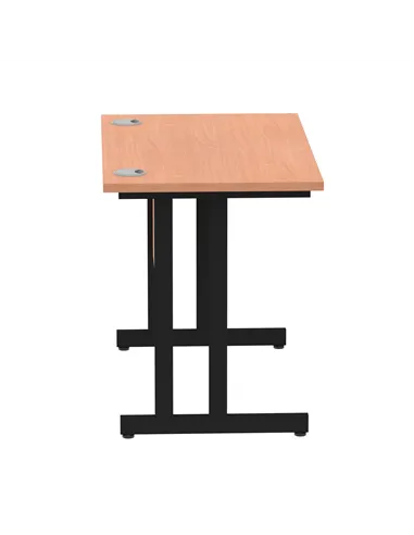 Dynamic Impulse 1000 x 600mm Straight Office Desk Beech Top Black Cantilever Leg I004299