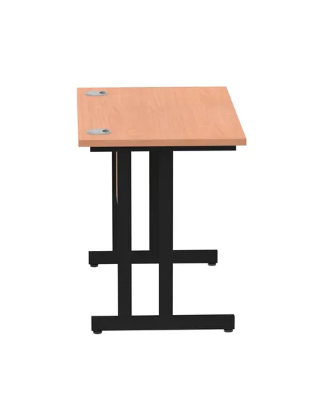 Dynamic Impulse 1000 x 600mm Straight Office Desk Beech Top Black Cantilever Leg I004299