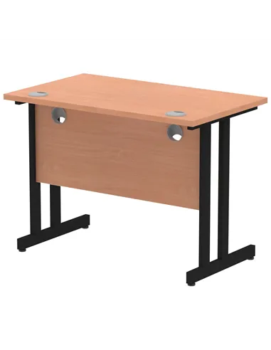 Dynamic Impulse 1000 x 600mm Straight Office Desk Beech Top Black Cantilever Leg I004299
