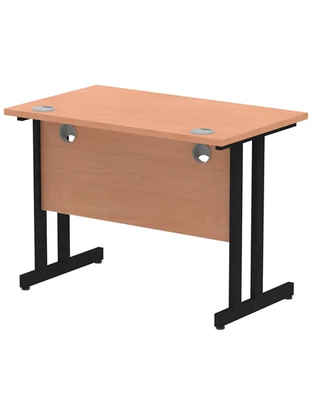 Dynamic Impulse 1000 x 600mm Straight Office Desk Beech Top Black Cantilever Leg I004299