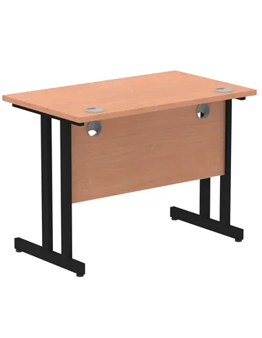 Dynamic Impulse 1000 x 600mm Straight Office Desk Beech Top Black Cantilever Leg I004299
