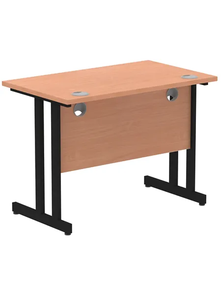 Dynamic Impulse 1000 x 600mm Straight Office Desk Beech Top Black Cantilever Leg I004299