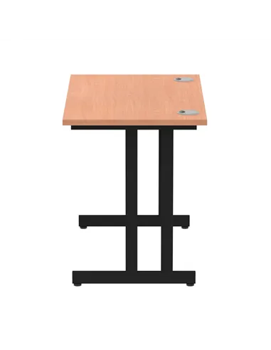 Dynamic Impulse 1000 x 600mm Straight Office Desk Beech Top Black Cantilever Leg I004299