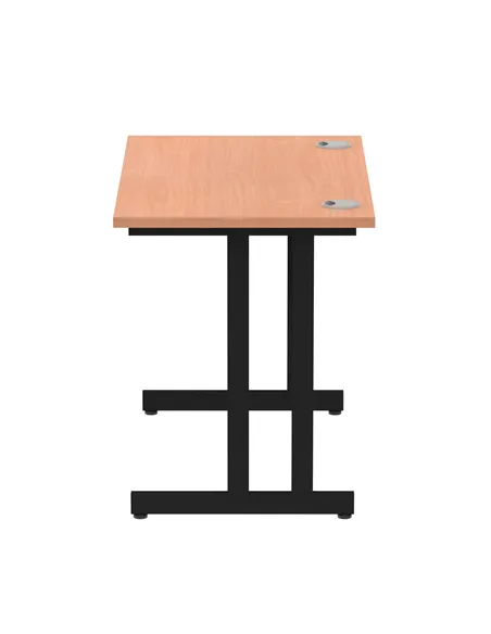 Dynamic Impulse 1000 x 600mm Straight Office Desk Beech Top Black Cantilever Leg I004299