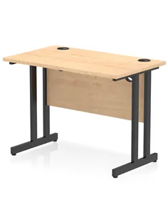 Dynamic Impulse 1000 x 600mm Straight Office Desk Maple Top Black Cantilever Leg I004300