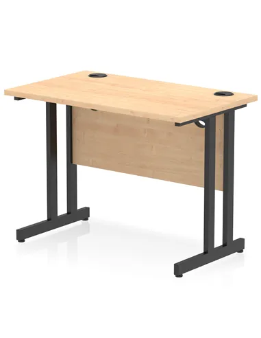 Dynamic Impulse 1000 x 600mm Straight Office Desk Maple Top Black Cantilever Leg I004300
