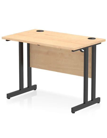 Dynamic Impulse 1000 x 600mm Straight Office Desk Maple Top Black Cantilever Leg I004300