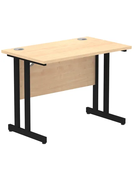 Dynamic Impulse 1000 x 600mm Straight Office Desk Maple Top Black Cantilever Leg I004300
