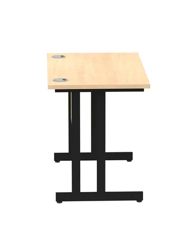 Dynamic Impulse 1000 x 600mm Straight Office Desk Maple Top Black Cantilever Leg I004300