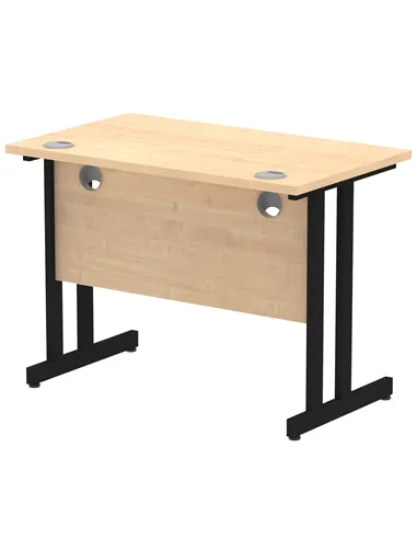 Dynamic Impulse 1000 x 600mm Straight Office Desk Maple Top Black Cantilever Leg I004300