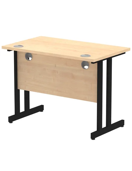 Dynamic Impulse 1000 x 600mm Straight Office Desk Maple Top Black Cantilever Leg I004300