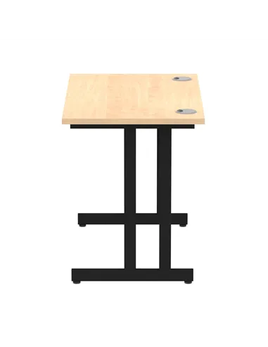 Dynamic Impulse 1000 x 600mm Straight Office Desk Maple Top Black Cantilever Leg I004300