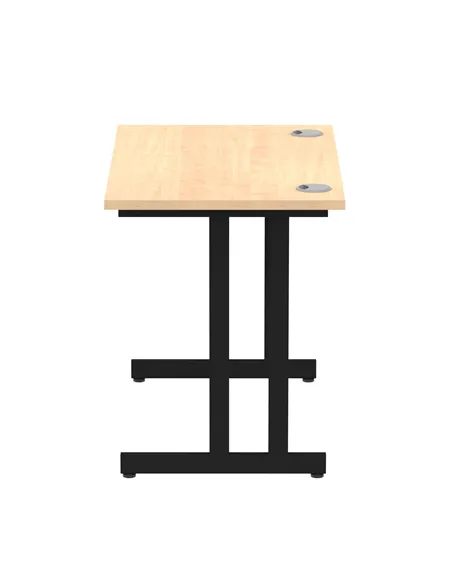 Dynamic Impulse 1000 x 600mm Straight Office Desk Maple Top Black Cantilever Leg I004300