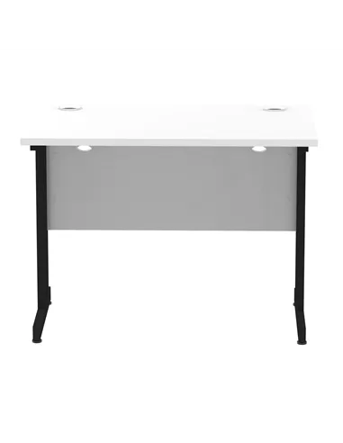 Dynamic Impulse 1000 x 600mm Straight Office Desk White Top Black Cantilever Leg I004303