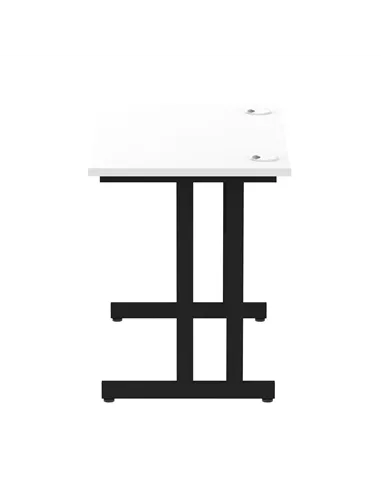Dynamic Impulse 1000 x 600mm Straight Office Desk White Top Black Cantilever Leg I004303