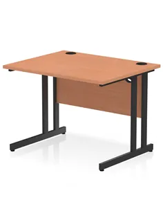Dynamic Impulse 1000 x 800mm Straight Office Desk Beech Top Black Cantilever Leg I004305