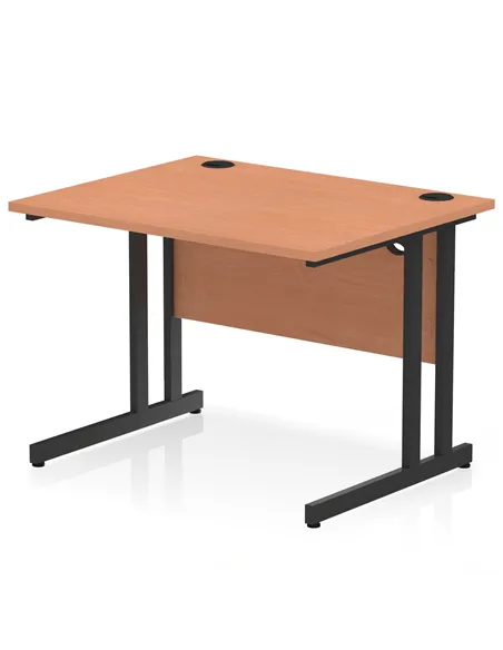 Dynamic Impulse 1000 x 800mm Straight Office Desk Beech Top Black Cantilever Leg I004305