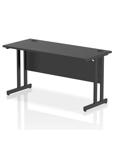 Dynamic Impulse 1400 x 600mm Straight Office Desk Black Top Black Cantilever Leg I004340
