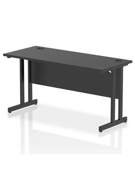 Dynamic Impulse 1400 x 600mm Straight Office Desk Black Top Black Cantilever Leg I004340
