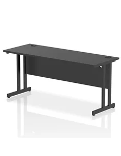 Dynamic Impulse 1600 x 600mm Straight Office Desk Black Top Black Cantilever Leg I004343
