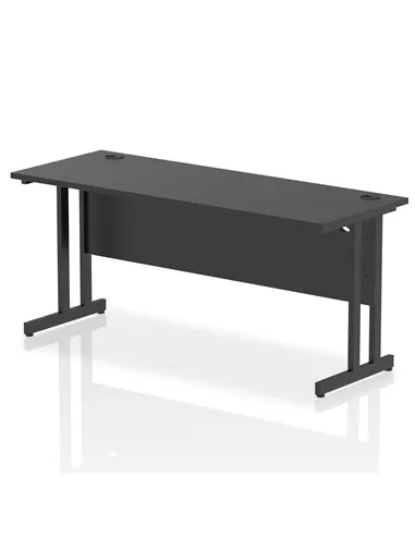 Dynamic Impulse 1600 x 600mm Straight Office Desk Black Top Black Cantilever Leg I004343
