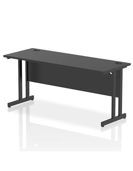 Dynamic Impulse 1600 x 600mm Straight Office Desk Black Top Black Cantilever Leg I004343