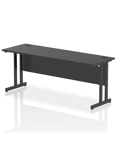 Dynamic Impulse 1800 x 600mm Straight Office Desk Black Top Black Cantilever Leg I004346