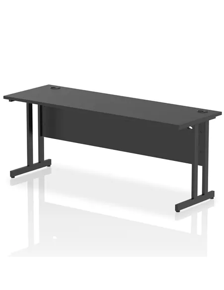 Dynamic Impulse 1800 x 600mm Straight Office Desk Black Top Black Cantilever Leg I004346