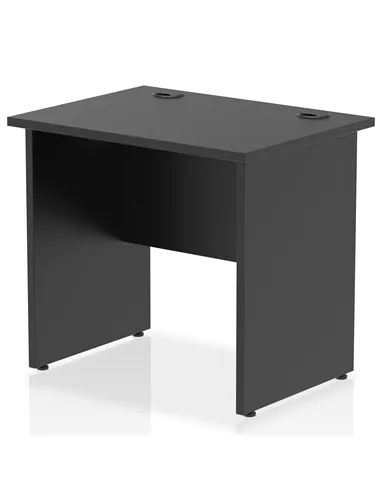 Dynamic Impulse 800 x 600mm Straight Office Desk Black Top Panel End Leg I004967