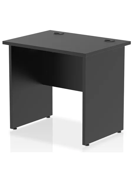 Dynamic Impulse 800 x 600mm Straight Office Desk Black Top Panel End Leg I004967