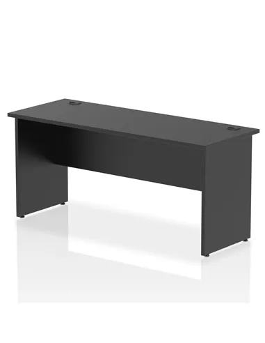 Dynamic Impulse 1600 x 600mm Straight Office Desk Black Top Panel End Leg I004974