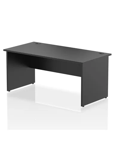 Dynamic Impulse 1600 x 800mm Straight Office Desk Black Top Panel End Leg I004975