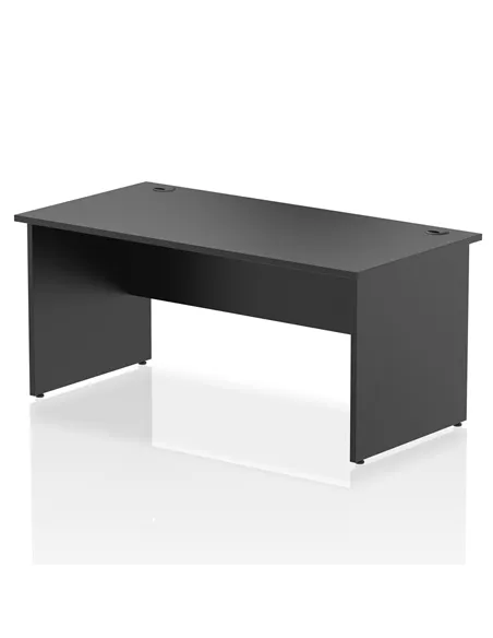 Dynamic Impulse 1600 x 800mm Straight Office Desk Black Top Panel End Leg I004975