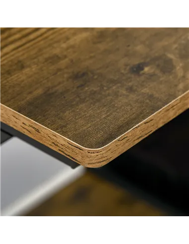 HOMCOM Industrial Computer Desk with Monitor Stand, 70 x 60cm Compact Desk for Small Spaces, Home Office Desk, Rustic Brown